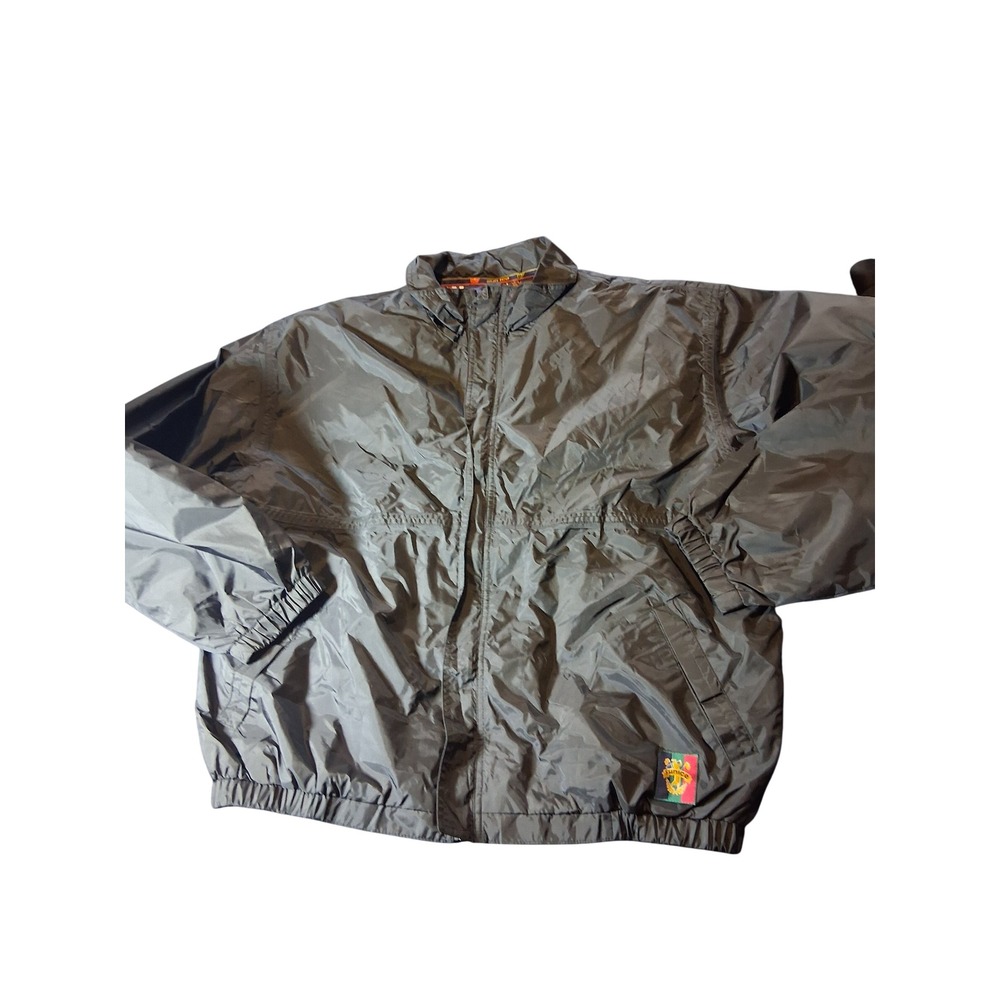 Sun Ice Vintage Golf Windbreaker Jacket Mens Large Black Full Zip Crest Logo